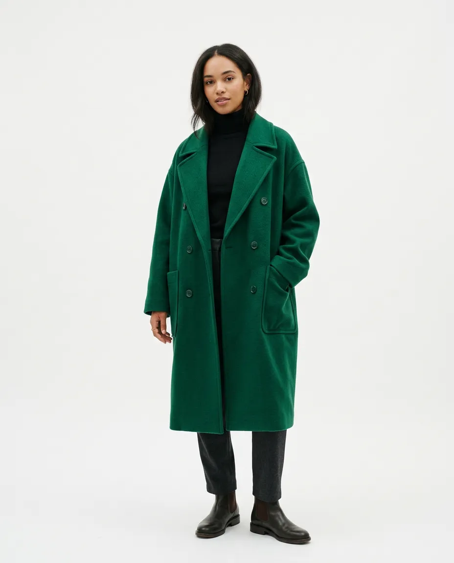 Emerald Wool Overcoat