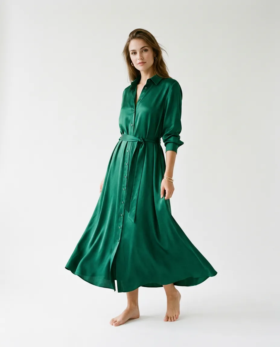 Silk Shirt Dress
